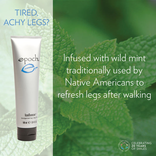 EPOCH® IceDancer® Invigorating Leg Gel (used by Native Americans to soothe tired, achy legs, made in USA, free shipping)